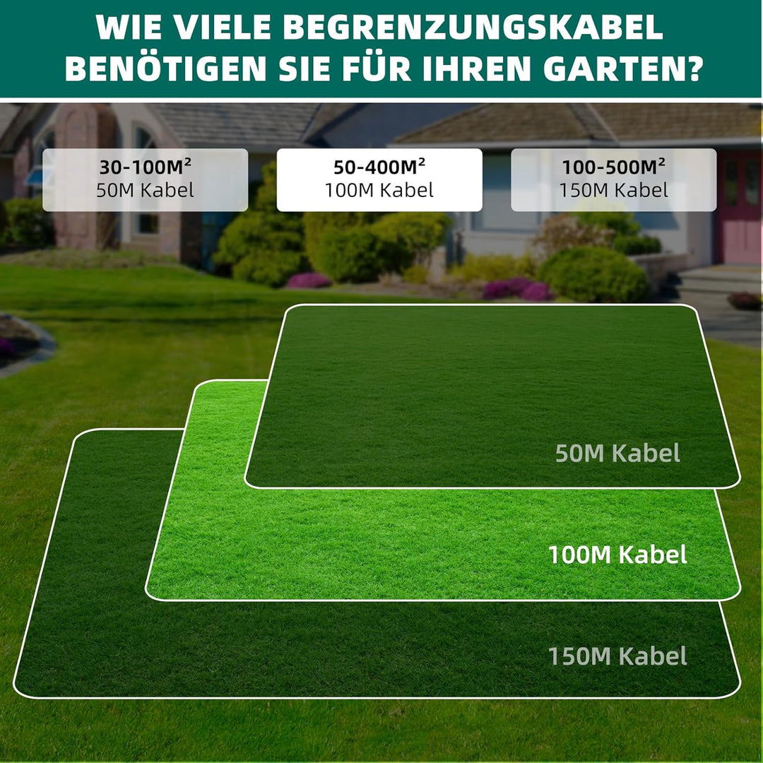 100M Universal Begrenzungskabel für Mähroboter + 200 Erdnägel + 10 Mähroboter Kabelverbinder + 10 An