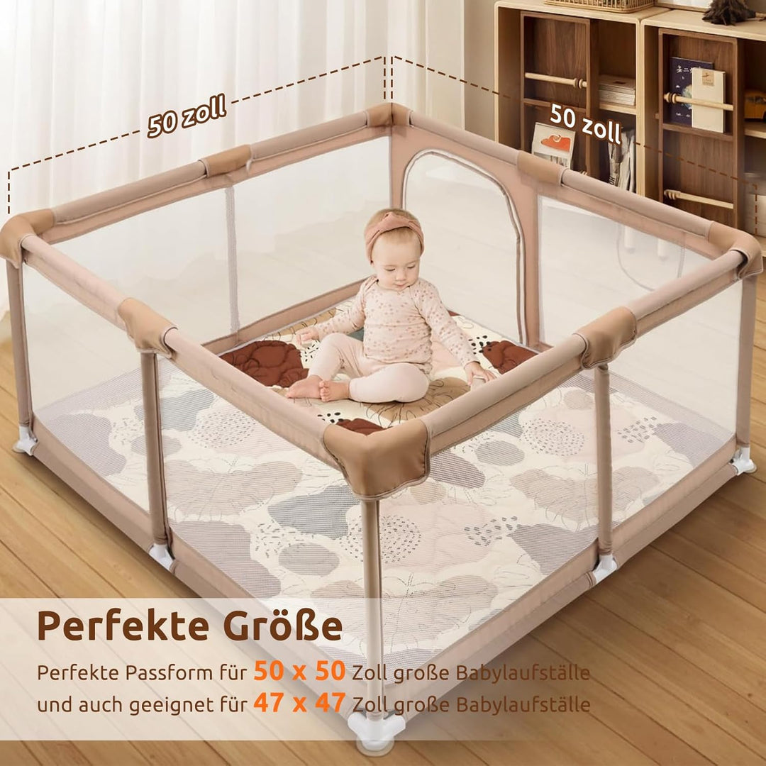 Baby Spielmatte 127x127cm Krabbelmatte, Dicke Weiche Polsterschaum Krabbeldecke für Babys und Kleink