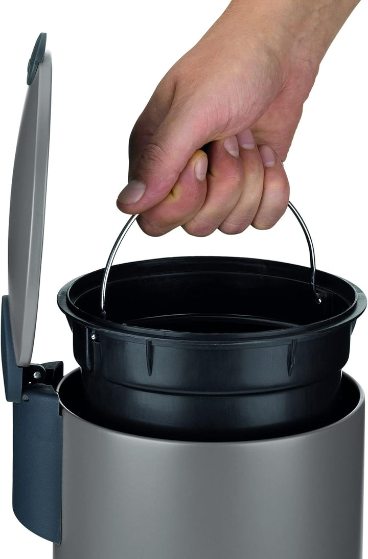 kela 10644 Treteimer mit Inneneimer 12 l, Geräuschloses Schliessen, Metall, Mats, Beige 12 l Beige,