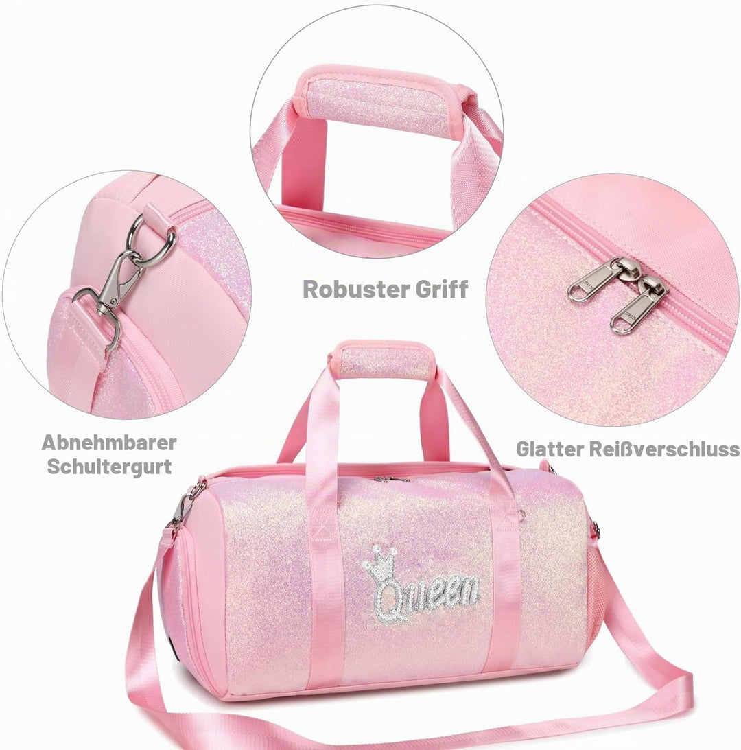 Kimwadalh Sporttasche für Mädchen, Kinder, Tanztasche, Wochenendtasche, Kinder, Reisetasche, Mädchen