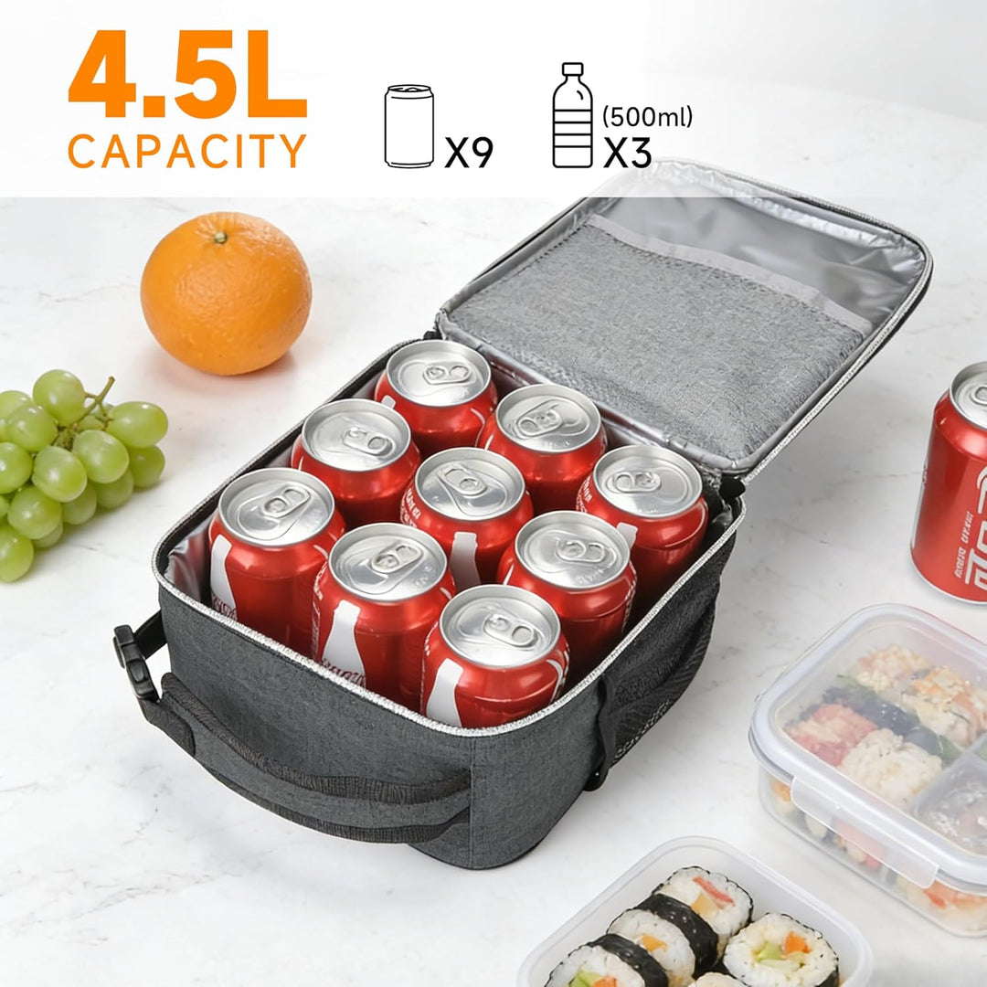 Kato Tirrinia Kühltasche Klein, Isolierte 4.5L(9 Dosen) Lunchtasche für Unterwegs Arbeit Schule, Tra