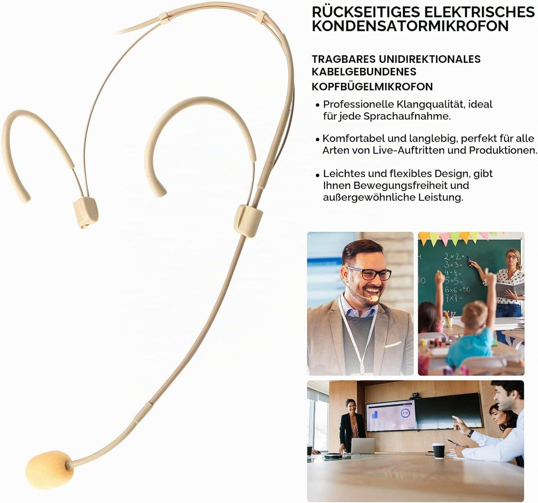 Headset Mikrofon Stirnband mic 3,5 mm TRS Unidirektional Kondensator Mic für PC Kamera Sprachverstär