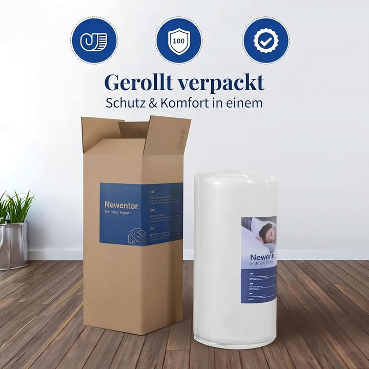 Newentor® Topper 80x200cm H2 H3 Gel, Matratzen Topper 80x200 Schlafsofa Bett Gelschaum, Matratzentop