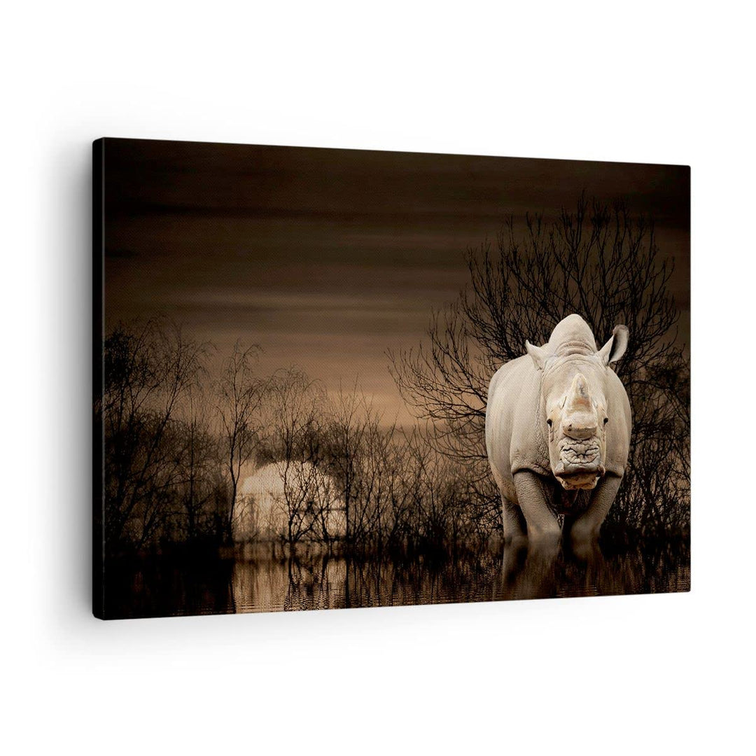 ARTTOR Bilder auf Leinwand Tier Nashörner Insekten Leinwandbild 70x50cm Wandbilder Dekoration Wohnzi