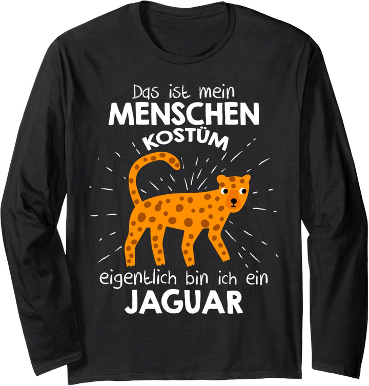 Mein Menschen Kostüm Bin ich ein Jaguar, Halloween Outfit Langarmshirt