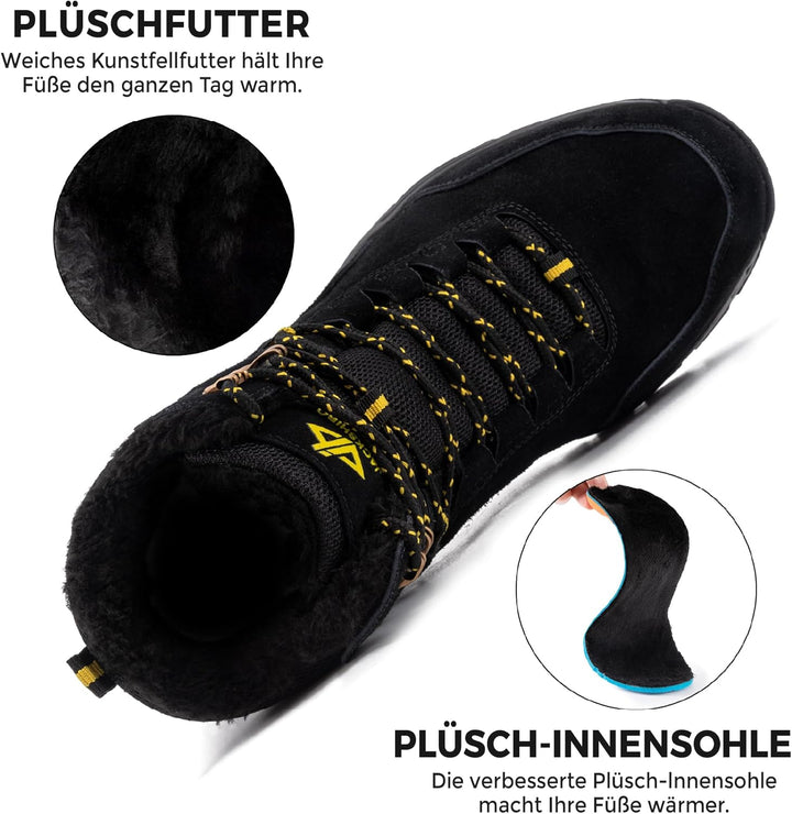 JACKSHIBO Winterschuhe Herren Winterstiefel Damen Warme Gefüttert Stiefel Wasserdicht Rutschfest Sch