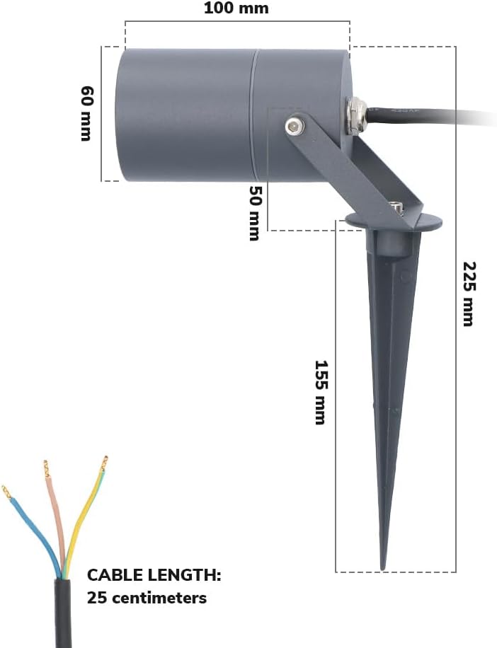 HOFTRONIC 9er Set Spikey LED Gartenstrahler Aluminium - IP65 Wasserdicht - GU10 Fassung - Dimmbar -