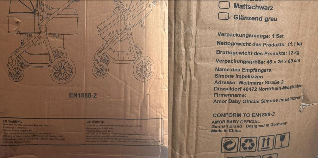 Kinderwagen 2 in 1 [Babywanne & Sportsitz] Buggy mit Aluminium-Gestell | Kinderbuggy Höhenverstellba