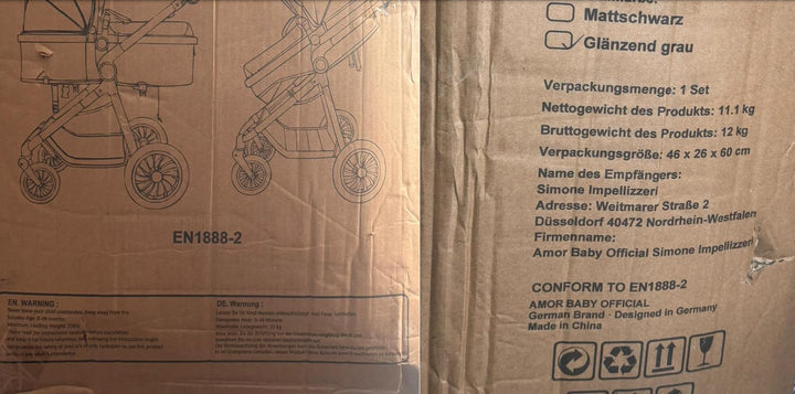 Kinderwagen 2 in 1 [Babywanne & Sportsitz] Buggy mit Aluminium-Gestell | Kinderbuggy Höhenverstellba