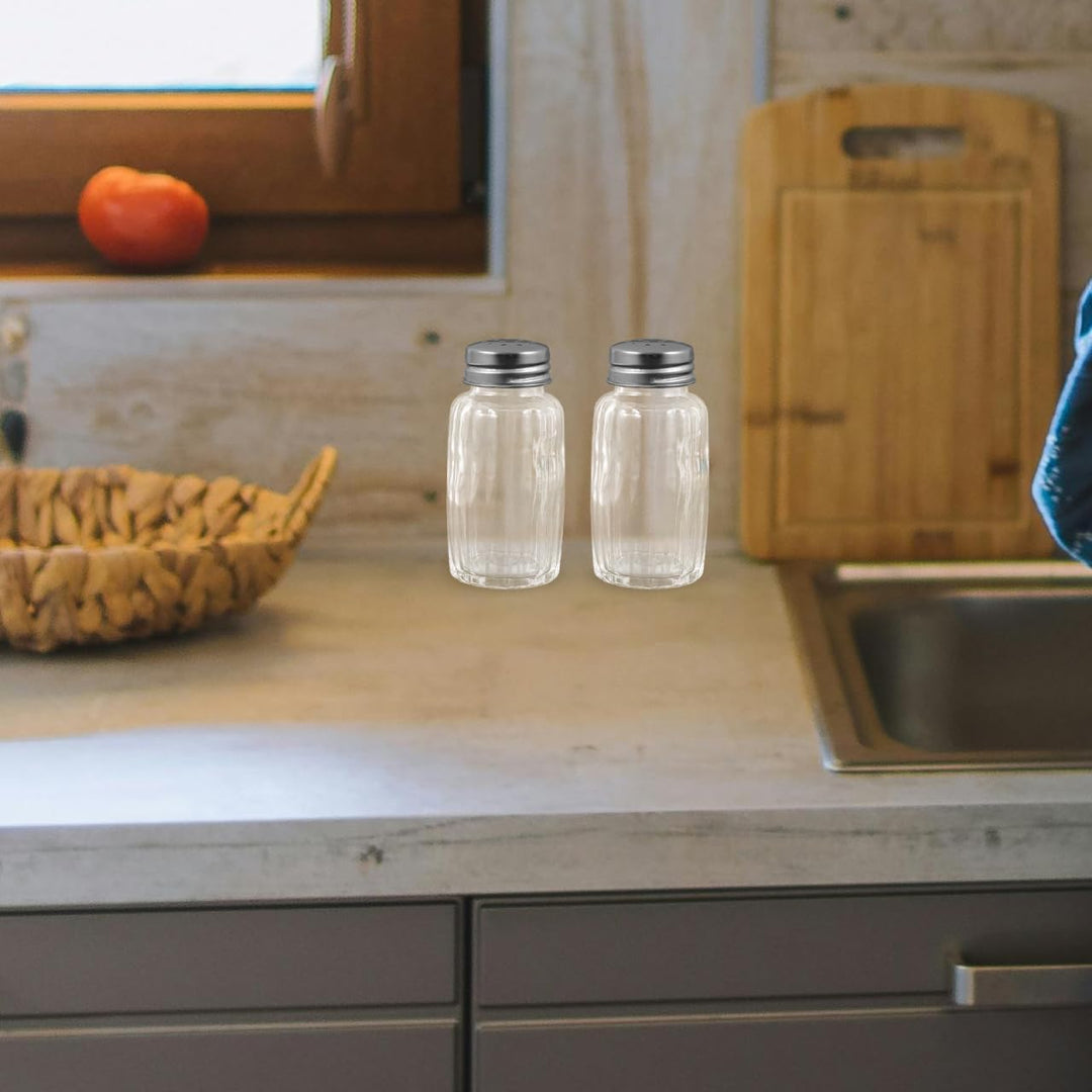 iplusmile Salz- Und Pfefferstreuer Set Aus Glas 10 Stück Mit Edelstahldeckel 1.6 Zoll Hohe Runde Gew