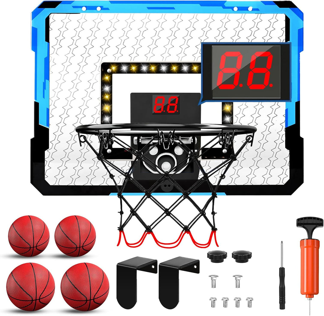 ZWOOS Basketballkorb Indoor Set für Kinder, Mini Basketballkorb Mit 4 Ball, 39x28cm, Pumpe & Befesti