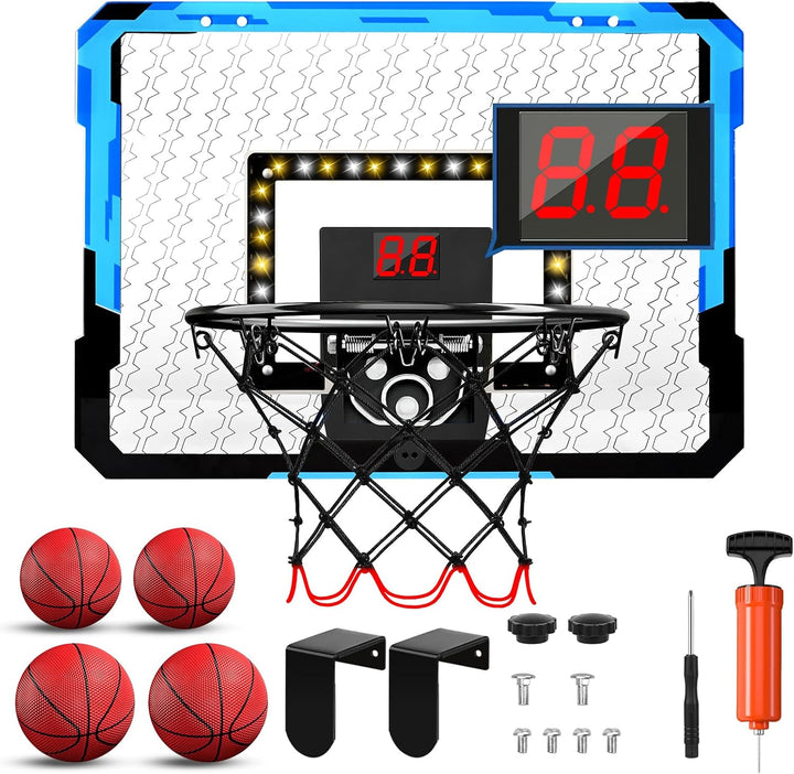 ZWOOS Basketballkorb Indoor Set für Kinder, Mini Basketballkorb Mit 4 Ball, 39x28cm, Pumpe & Befesti