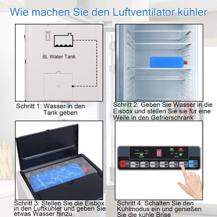 COSTWAY mobile Klimaanlage ohne Abluftschlauch Luftkühler Ventilator | 3 in 1 Klimagerät Luftreinige