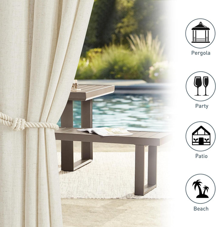 PONY DANCE Outdoor Gardinen Boho Leinen 2er Set H 243 x B 140 cm wasserdichte Outdoorvorhänge mit Ab