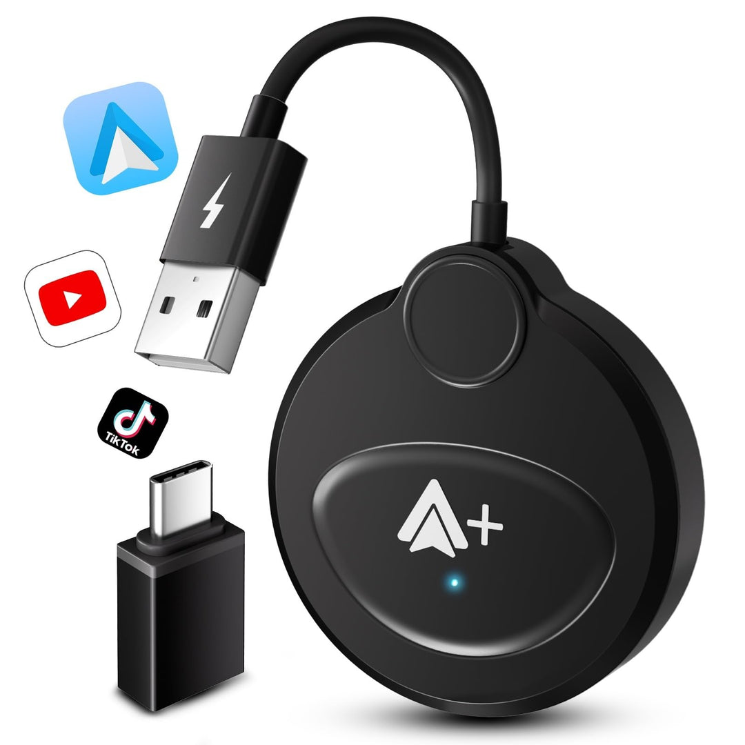 Android Auto Wireless Adapter mit YouTube, Tiktok für Autos, Superschnelle Upgrade von Wired auf Wir