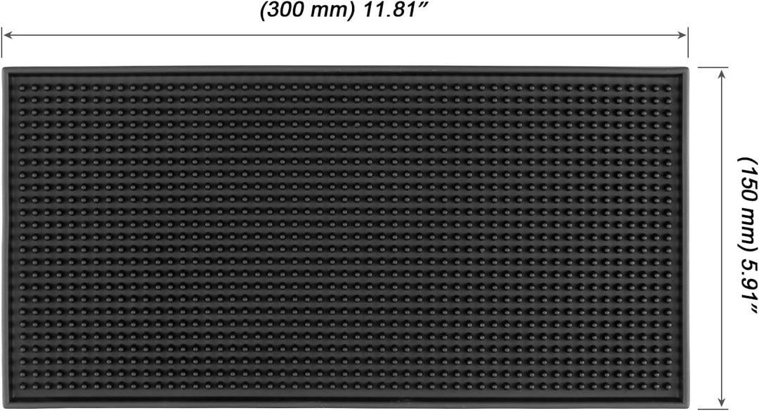 MOUYAT 8 Stück 15,2 x 30,5 cm Service-Bar-Matten, Schwarze Barmatten, PVC-Barmatten, Bar-Service-Aus