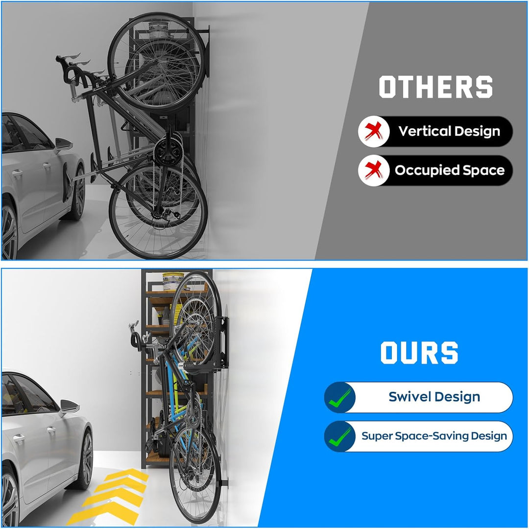 IMAYCC Schwenkbare Fahrrad Wandhalterung, Fahrradhalterung Wand ohne schweres Heben, platzsparender