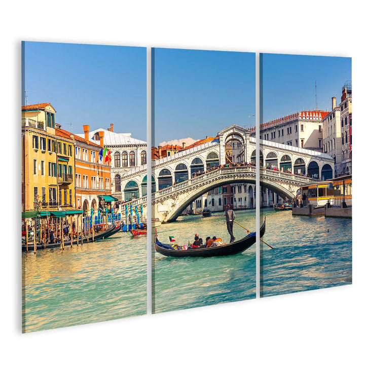 islandburner Bild auf Leinwand Rialto Brücke Venedig Gondel in der Nähe von Italien Wandbild Poster