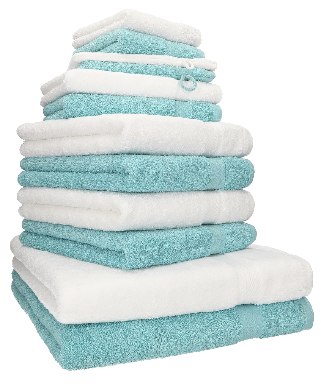 Betz 12-TLG. Handtuch Set Premium 100% Baumwolle 2 Duschtücher 4 Handtücher 2 Gästetücher 2 Seiftüch