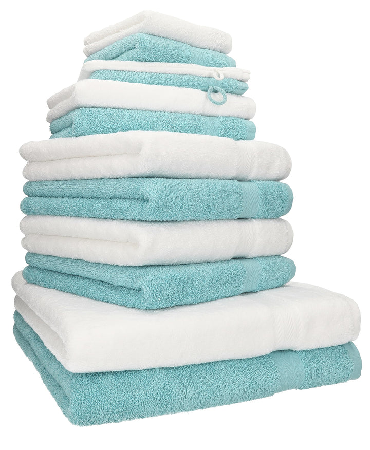 Betz 12-TLG. Handtuch Set Premium 100% Baumwolle 2 Duschtücher 4 Handtücher 2 Gästetücher 2 Seiftüch