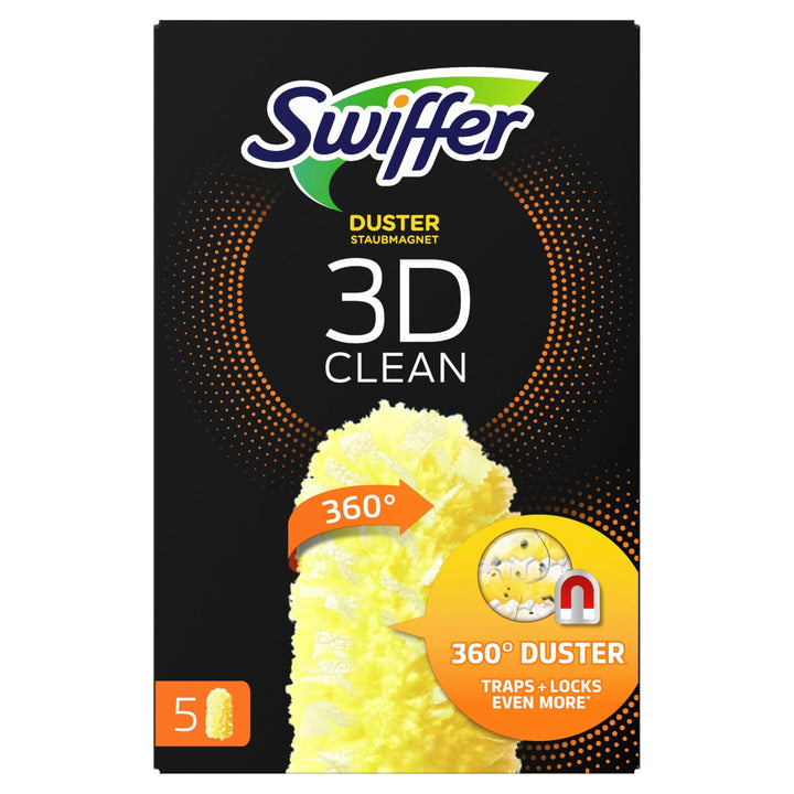 Swiffer Staubmagnet 360° Nachfüllpack 5 Tücher, Nimmt Staub, Haare & Allergene Aus Jeder Richtung Au