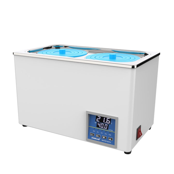 JOANLAB Laborwasserbad 6L - Einzelöffnung, Edelstahl - Präzises Thermostat ±0,1°C,600W- Timer 0-99 M