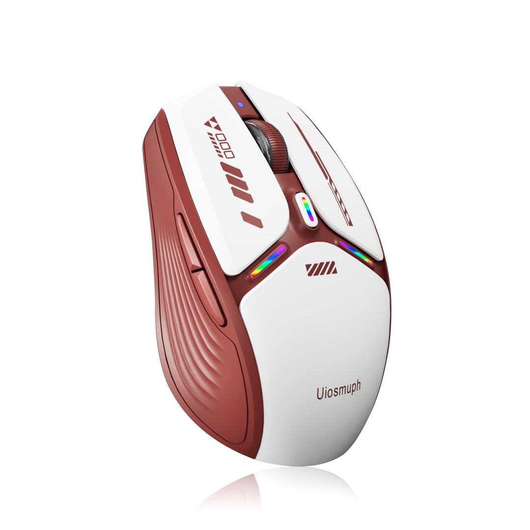 Uiosmuph G19 Bluetooth Maus, LED Bluetooth Funkmaus (Tri-Mode: BT 5.1/5.0+2.4G), Batteriestand sicht