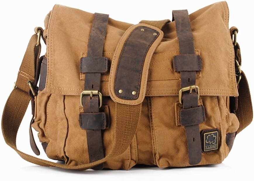 Eysee Schultertasche Herren Canvas-Umhängertasche Daypack für Alltag und Sport 35cm (L) X 30cm(H) X