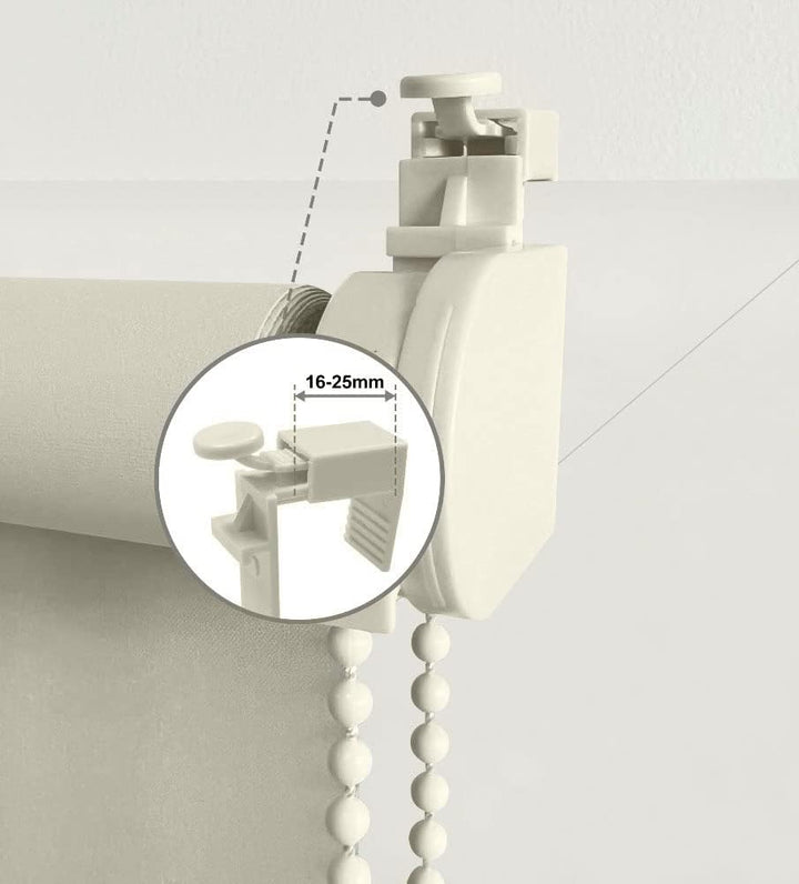OBdeco Verdunkelungsrollo Thermorollo 95x160cm (Stoffbreite 91 cm) Creme ohne Bohren mit gleichfarbi