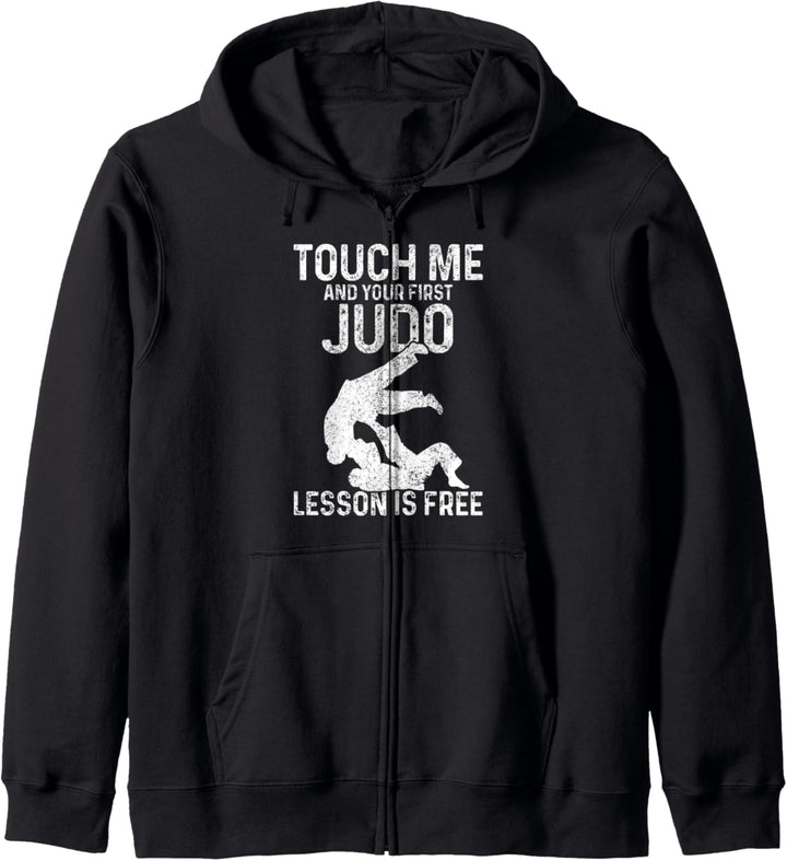 Judo Your First Lesson Is Free Lustig Kampfsport Kapuzenjacke