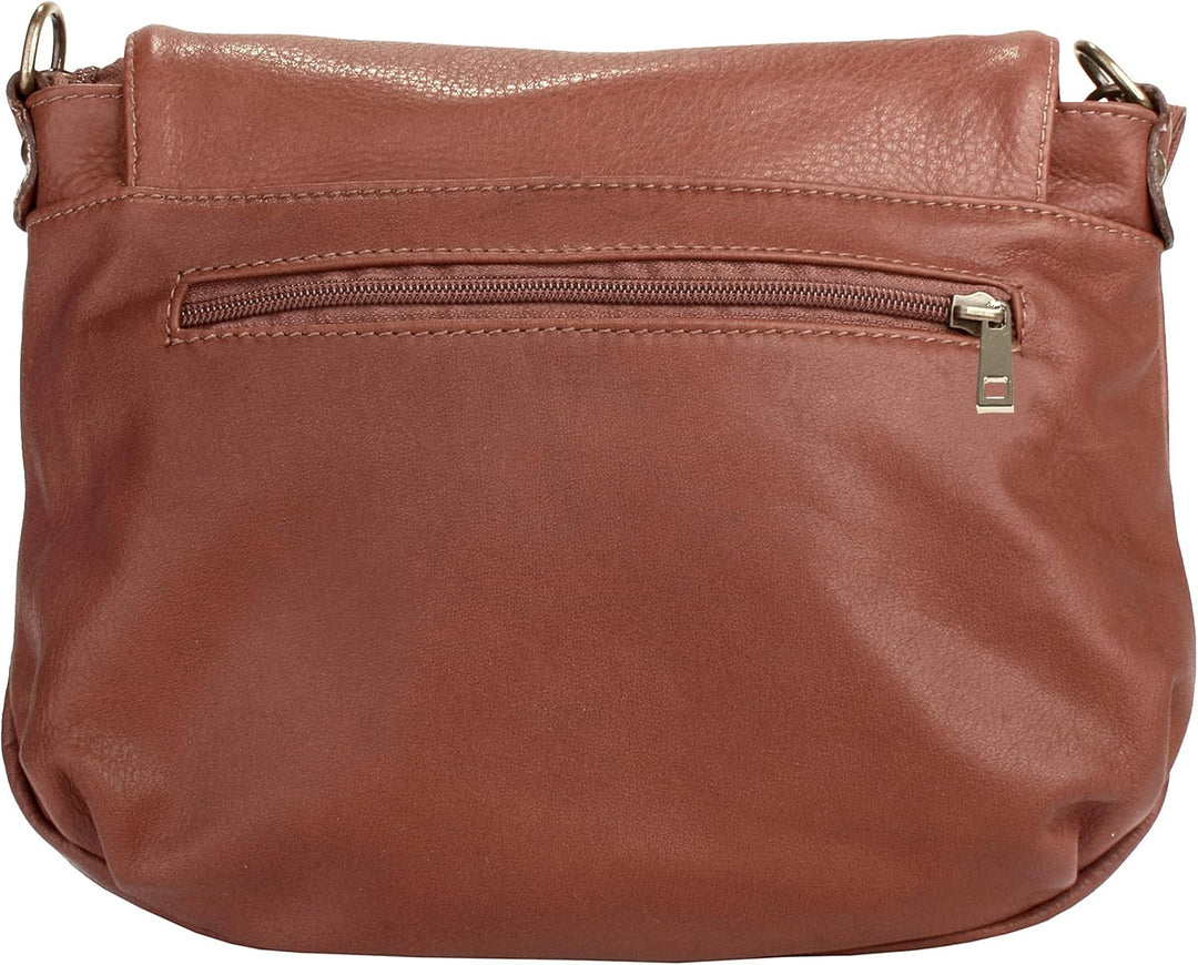piké Umhängetasche Echt Leder Damen Made in Italy | legere Schultertasche im Slouch-Look | elegantes