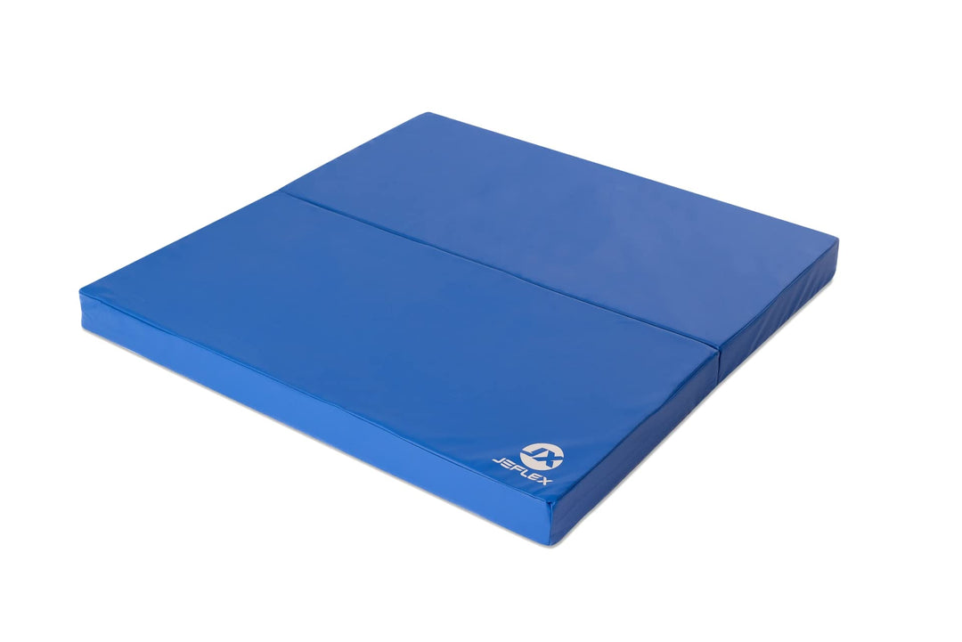 Jeflex - blaue klappbare Weichbodenmatte & Turnmatte 100 x 100 x 8 cm MADE IN GERMANY/faltbare Gymna