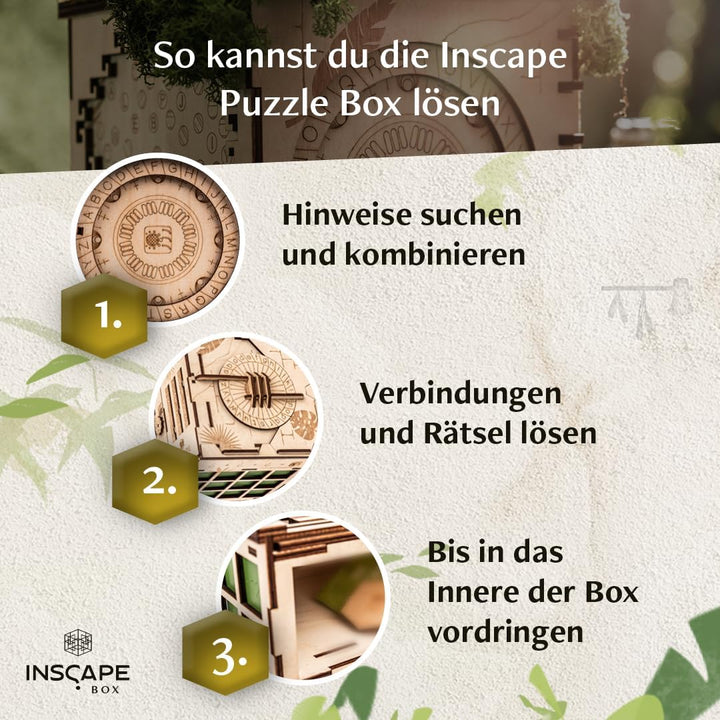 INSCAPE Maya´s Myths - Escape Room Spiel - XL Rätselbox Holz - Escape Box - 3D Puzzle Box - Knobelsp