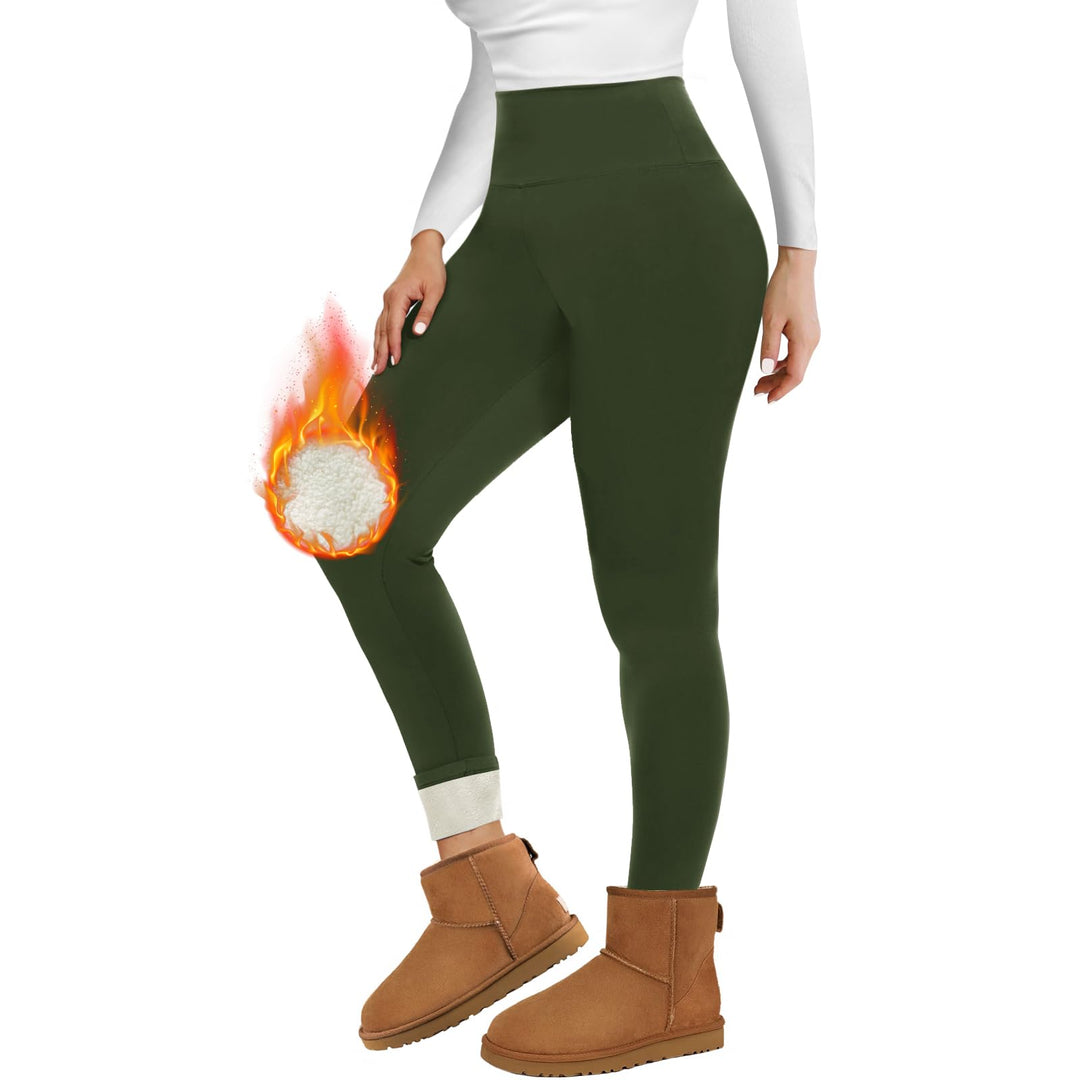 Thermo Leggings Damen Gefüttert Thermoleggings Verdickte Plüsch Thermohose Fleece Leggins Warme im W