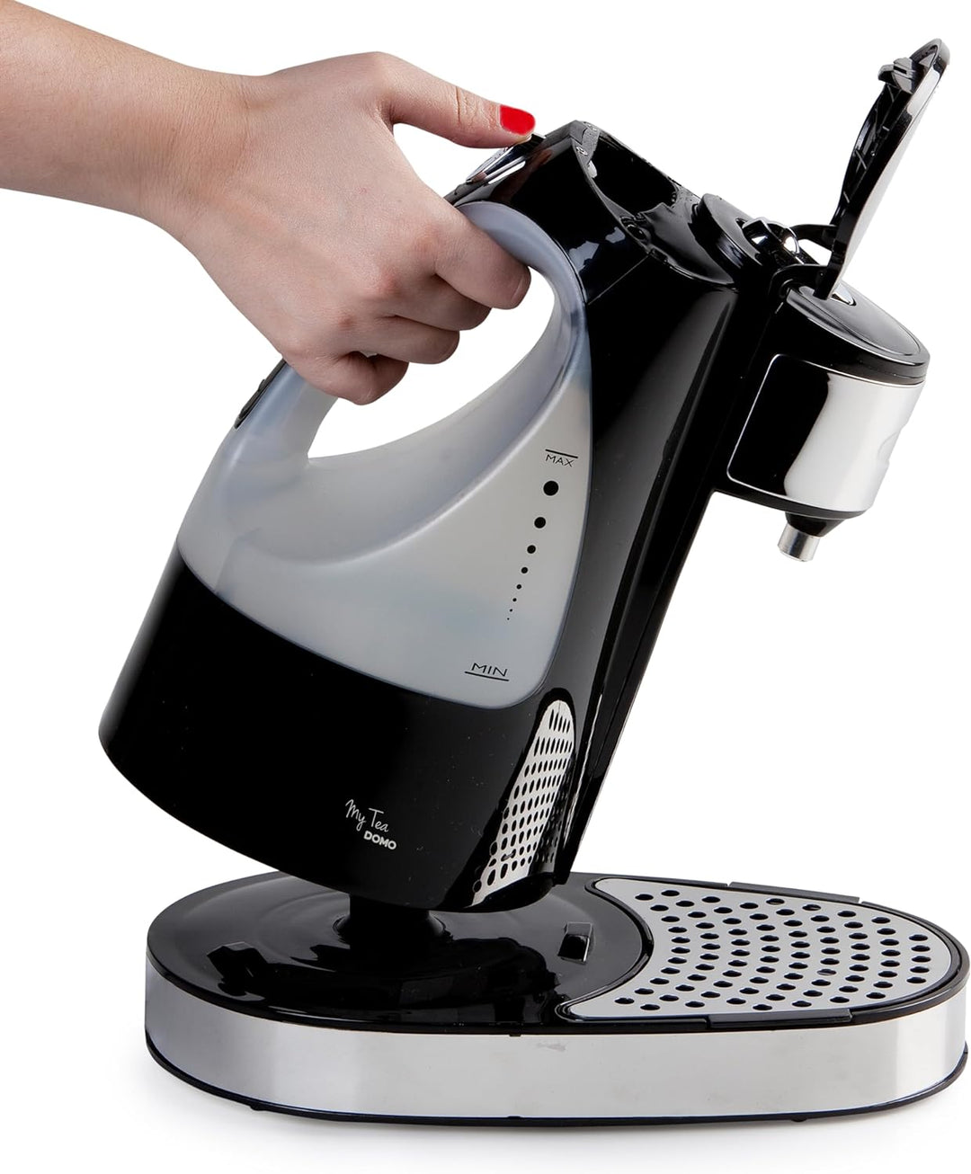 Domo DO482WK My Tea Wasserkocher, Kunststoff, 1.5 liters, Edelstahl, Weiss Höhe, 29 cm, Breite 16,5