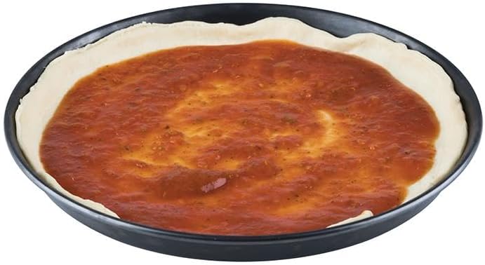 METRO Professional Pizzablech, Metall, 36 cm, 370 x 370 x 100 mm, unbeschichtetes Blaublech mit Roll