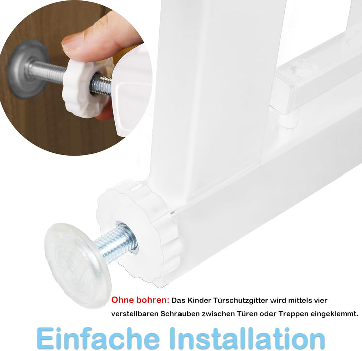Türschutzgitter Ohne Bohren Treppengitter für Kinder 95-105cm breit, Auto-Close Baby Türgitter Trepp