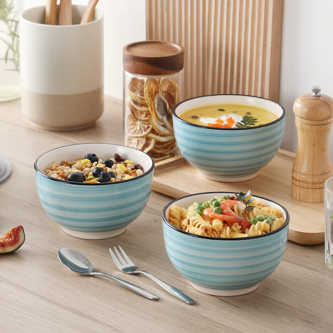 vancasso Suppenschalen, bonbon grosse Schalen Set aus Steinzeug, 6er Salatschalen, Füllmenge 720 ml,