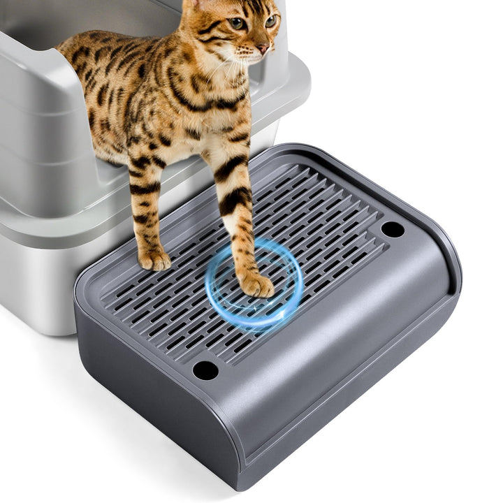 Katzentoilette, Katzenrampe/Treppe/Katzenfänger mit Filterfunktion, leicht zu reinigen, Filterpedal