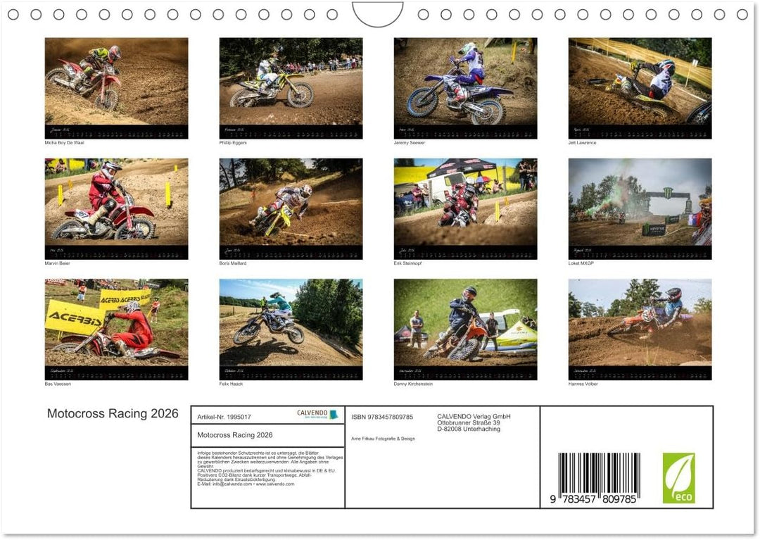 Motocross Racing 2026 (Wandkalender 2026 DIN A4 quer), CALVENDO Monatskalender: Actionreiche Fotos a