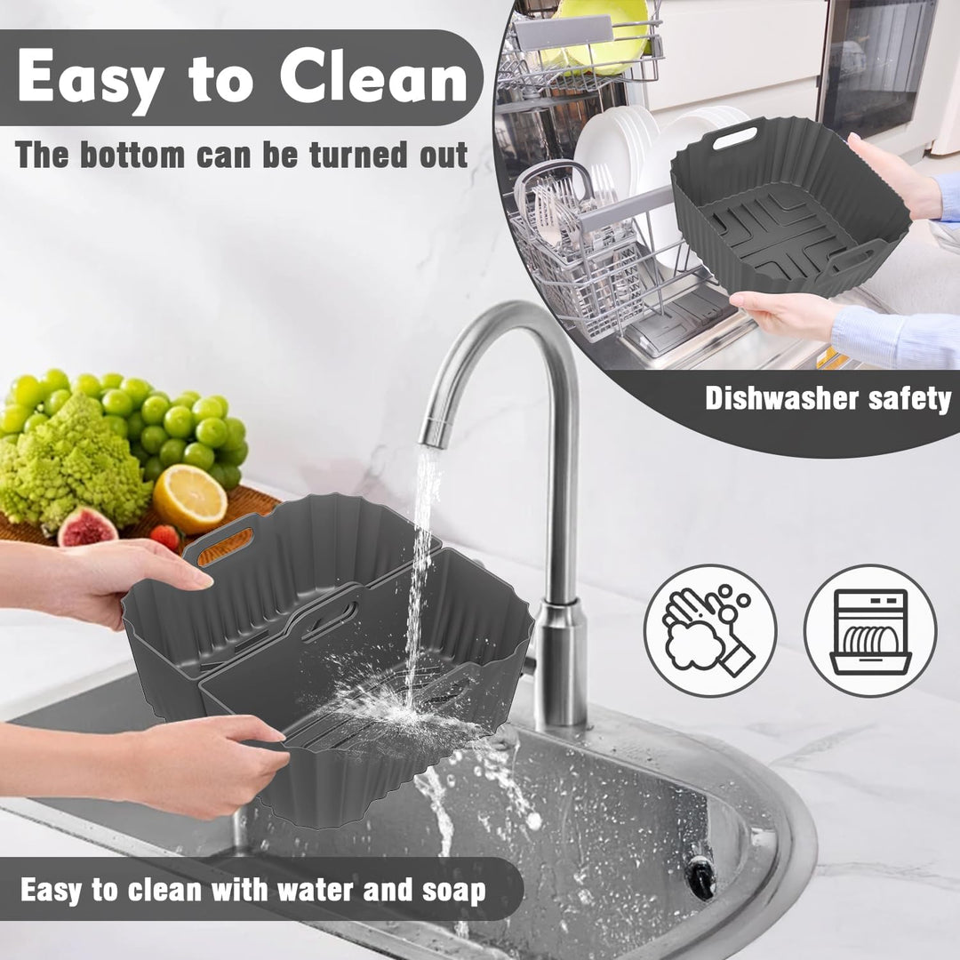 Silikonform für Heissluftfritteuse 19-23CM, Air Fryer Zubehör Silikon Einsatz anstelle Backpapier, H