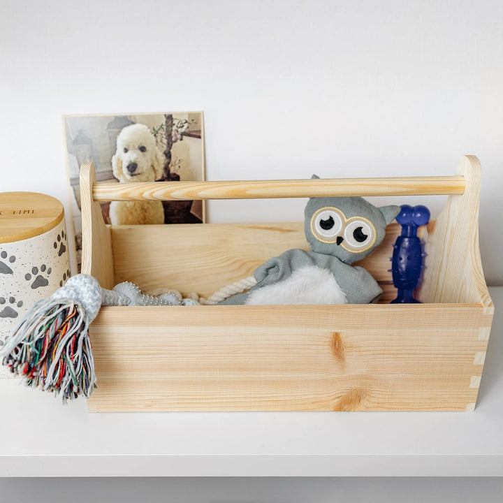 Creative Deco Werkzeugkiste Holz | Werkzeugkasten aus Holz | Masse 34 x 18 x 20,5 cm (+/- 0,5 cm) |