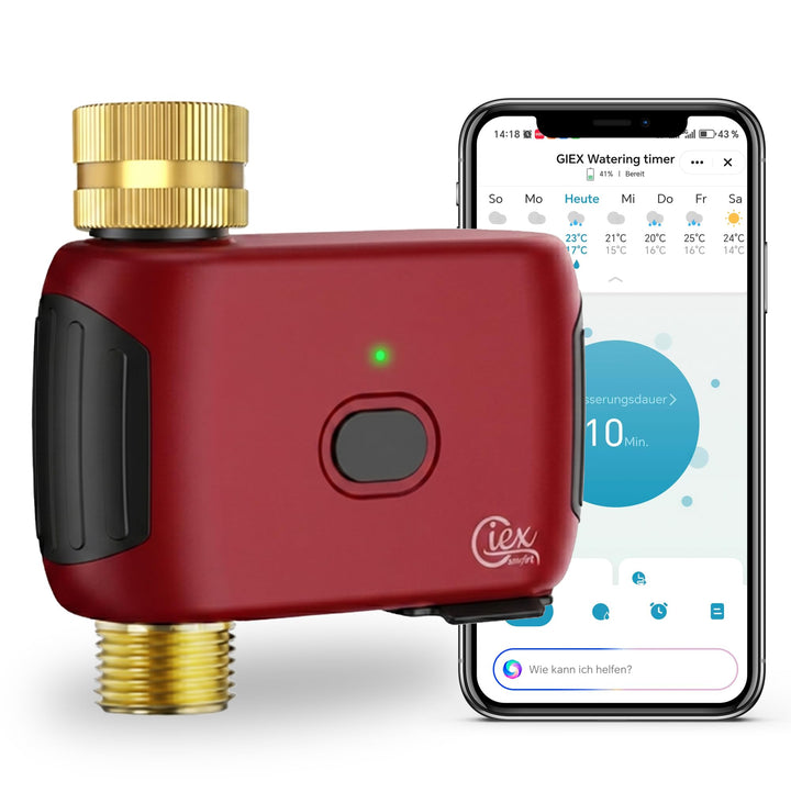 GIEX WLAN Bewässerungscomputer, Smarter Wasserhahn-Timer für Gartenbewässerung, kompatibel mit Alexa