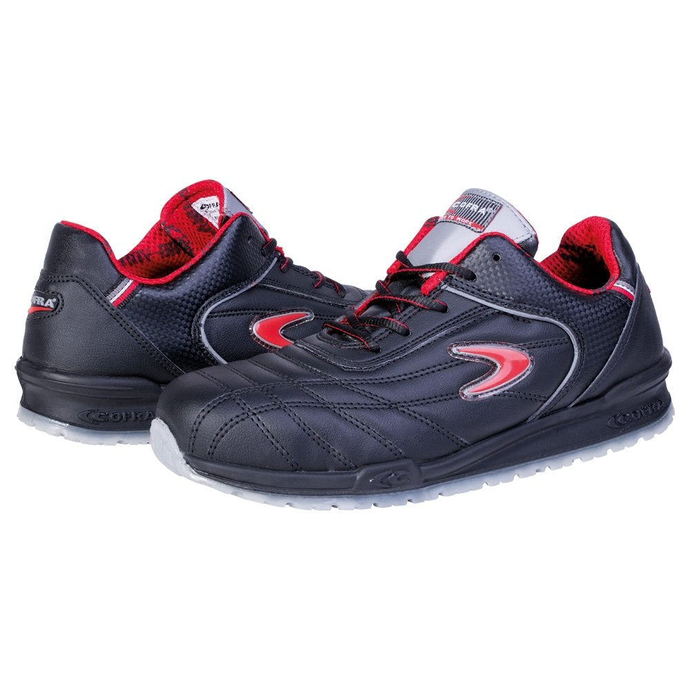 Cofra 78430-000.W39 MEAZZA S1 P SRC Sicherheitsschuhe, Schwarz/Rot, Grösse 39 39 EU, 39 EU