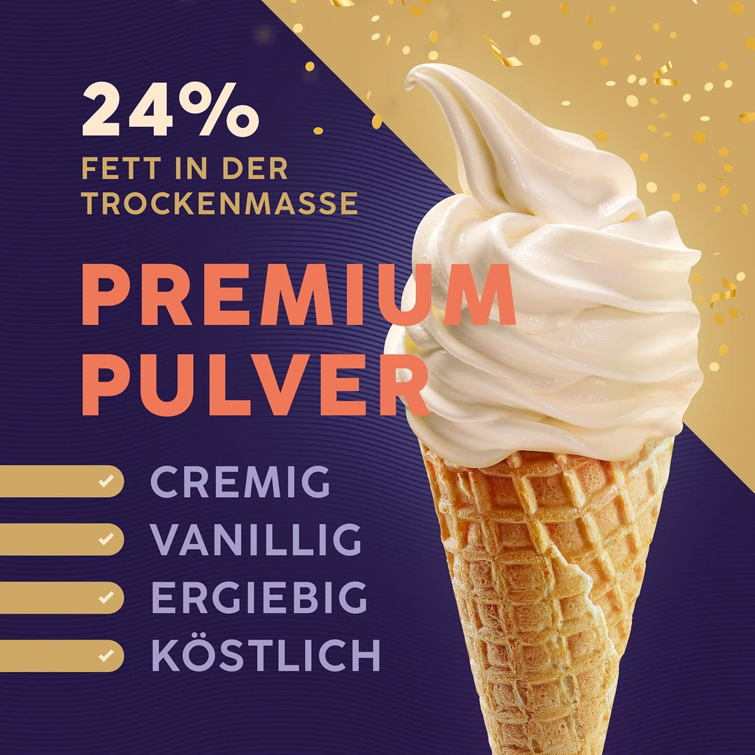 Bounce24 Softeispulver für Eismaschine | Vollmilchpulver enthalten, nur Wasser anrühren, cremig, ohn
