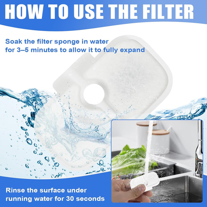Kohlefilter Set kompatibel mit PETLIBRO Dockstream Katzenbrunnen, 24 Filterkartuschen und 24 Schwämm