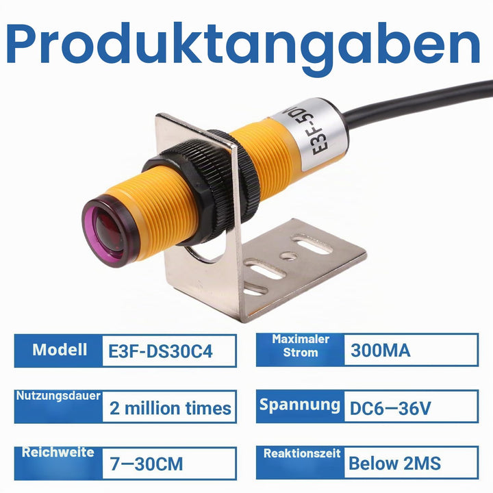 E3F-5DN1-5L kapazitiver sensor, 2 Stück 5m Infrarot Photoelektrischer Sensorschalter Fotoelektrische