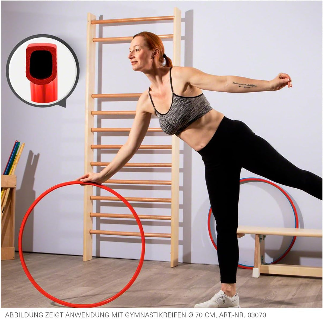 Gymnastikreifen aus Kunststoff, 4er-Set, ø 60 cm Rot, Rot