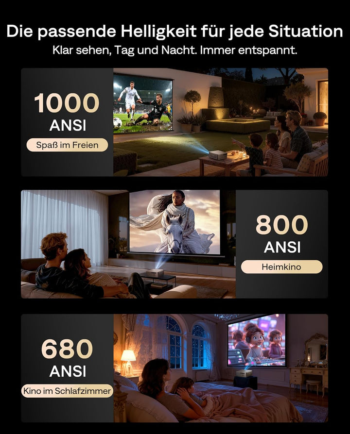 Aurzen EAZZE D1 MAX Beamer mit Google TV 14.0 & Netflix, 4K Unterstützt, Smart Projektor mit 1000 AN