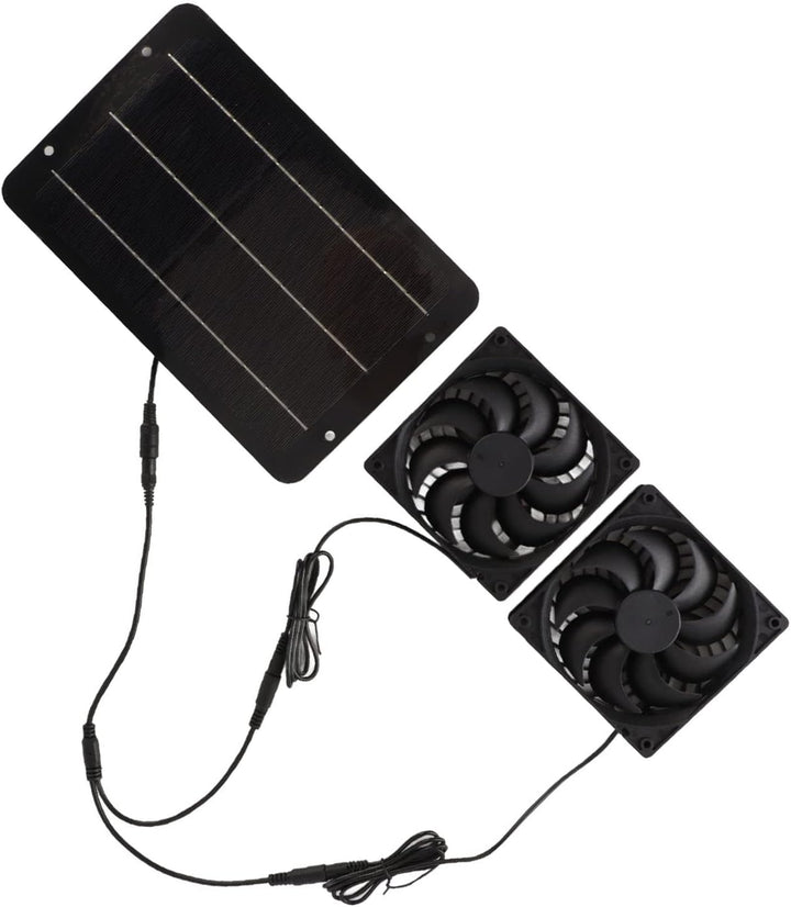 Solarbetriebenes Lüfter-Set, 10 W, 12 V, Solar-Lüfter, Solar-Doppellüfter, 10 W, ohne Speicherfunkti